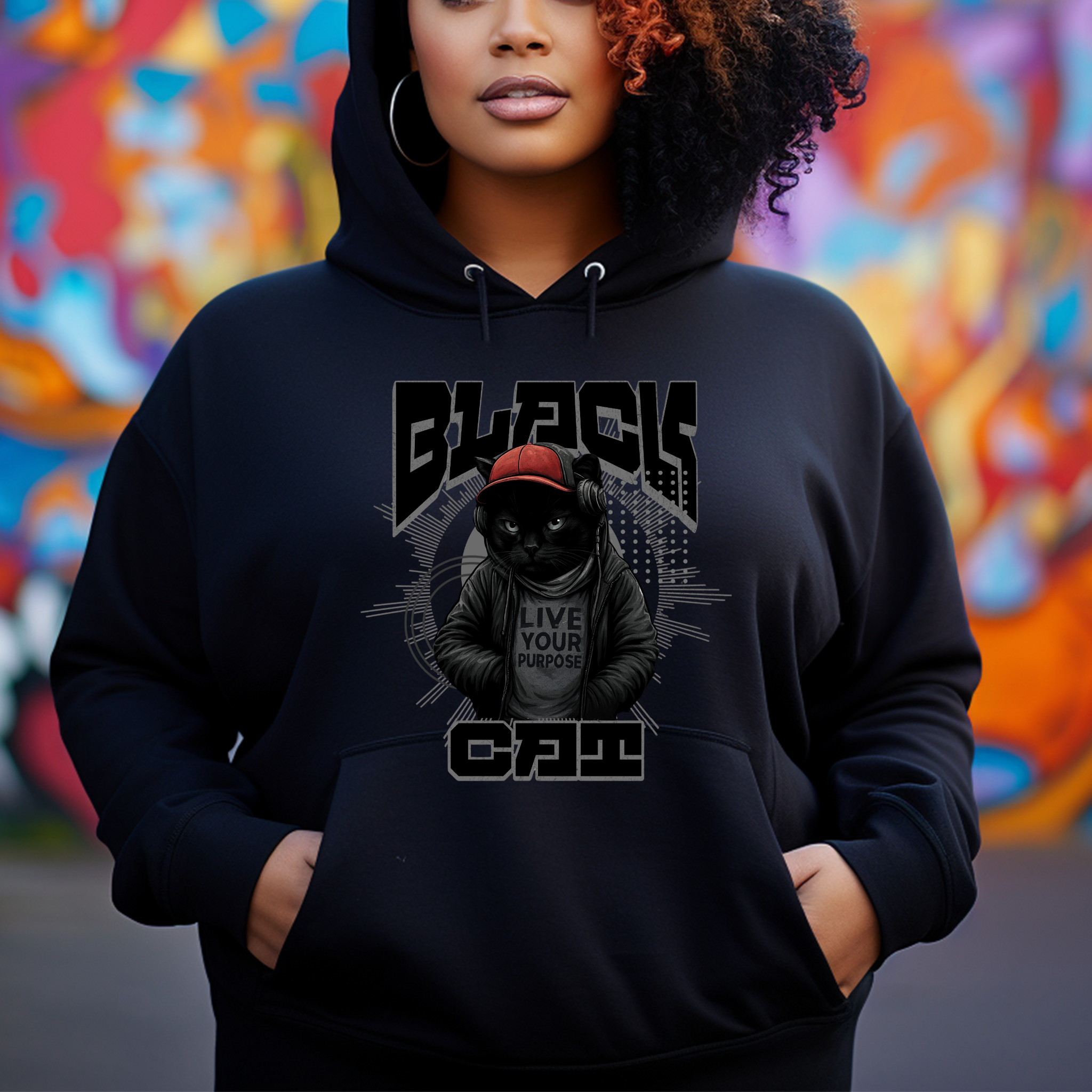 🖤 Black Cat Premium Hoodie - Streetwear Edition