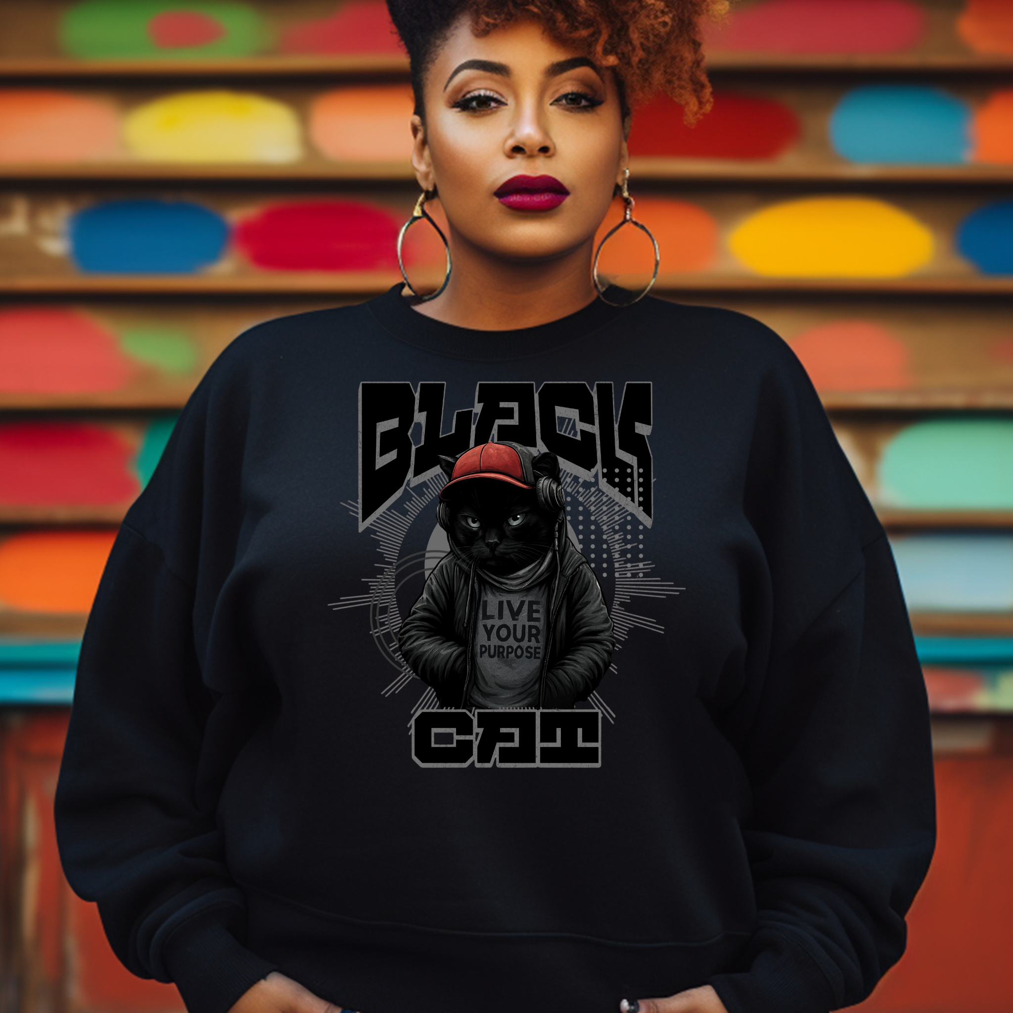 🖤 Black Cat Crewneck