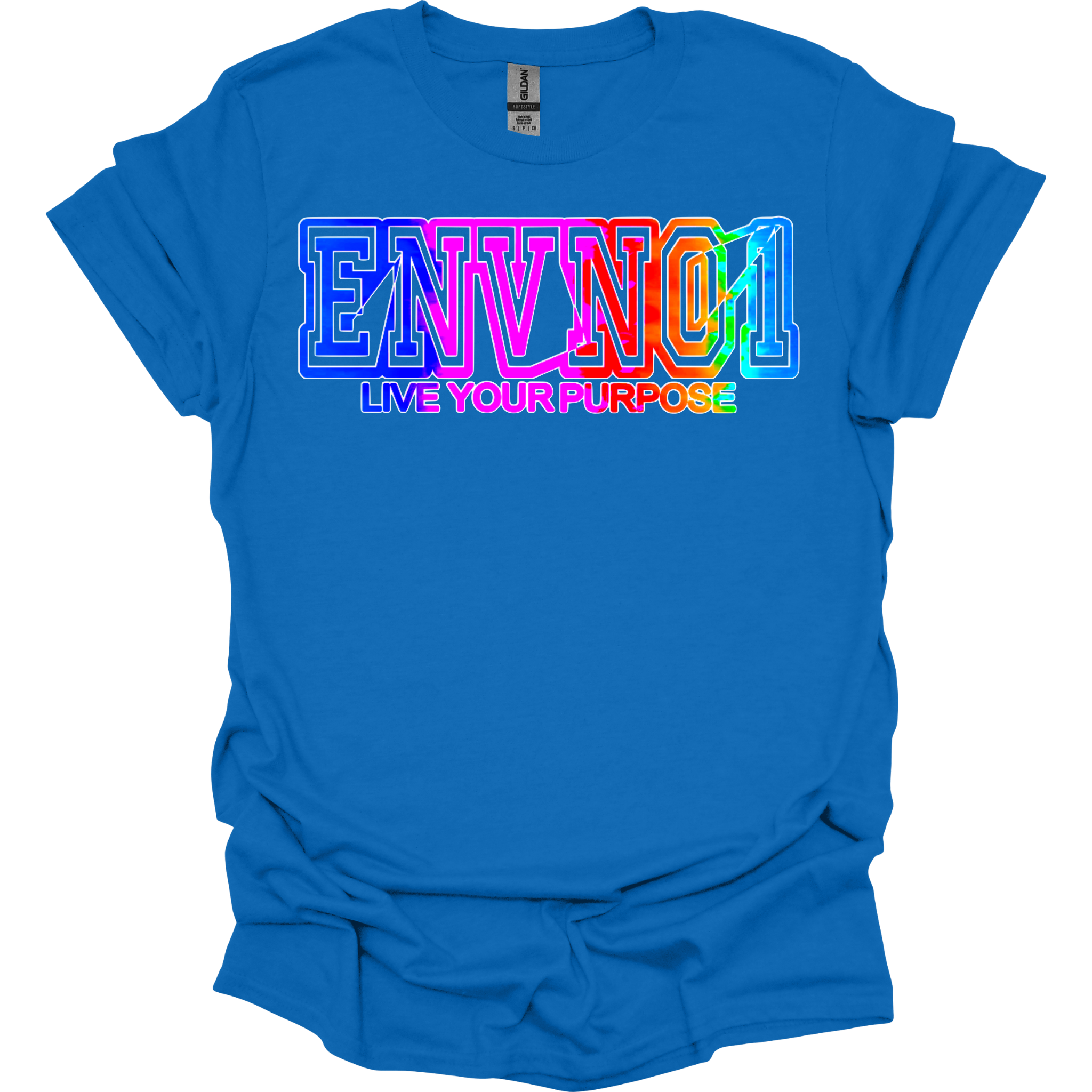 🌈 ENVNO1 Rainbow Logo Tee – “Live Your Purpose”