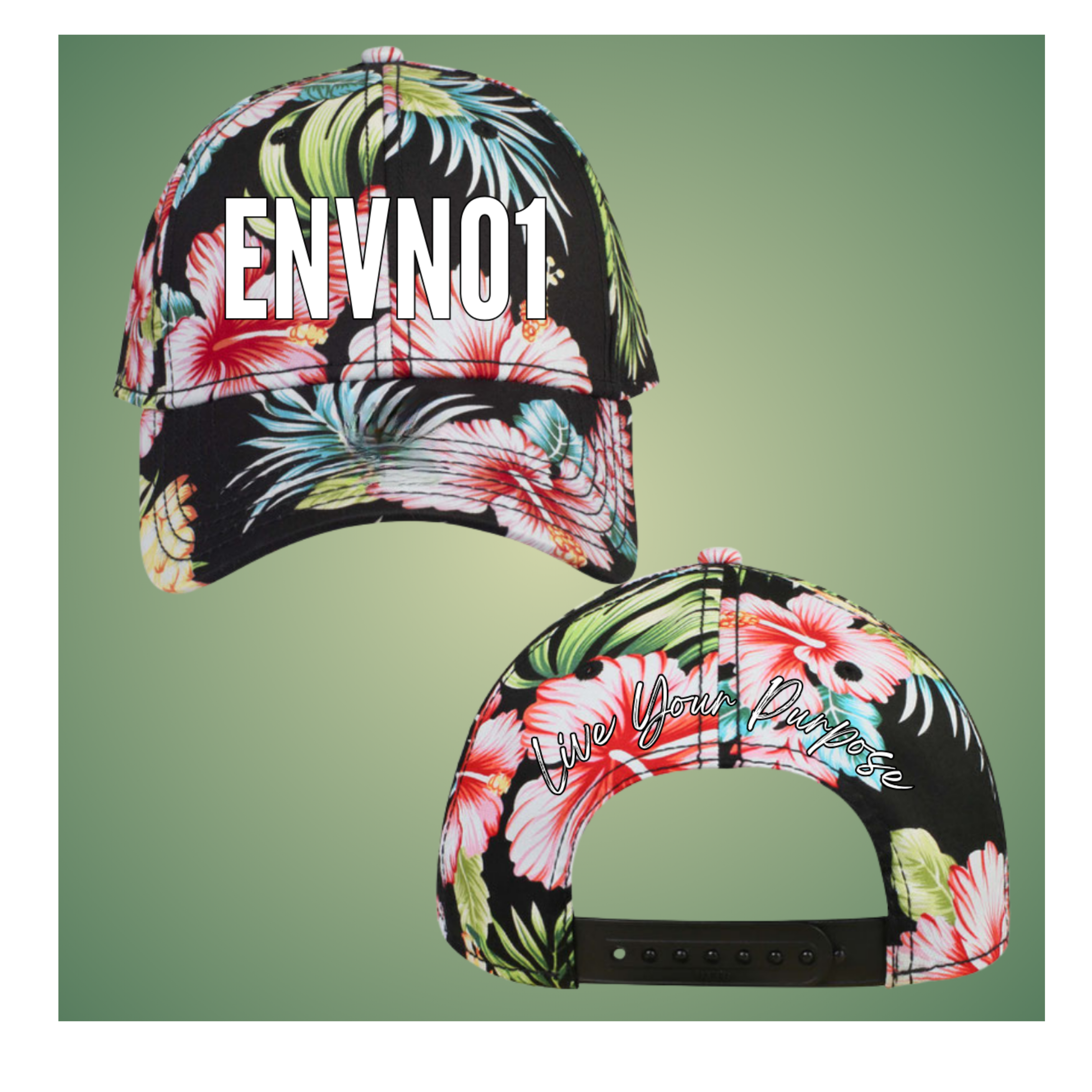 🌺 ENVNO1 "Hawaiian Print" Hat – Live Your Purpose in Style