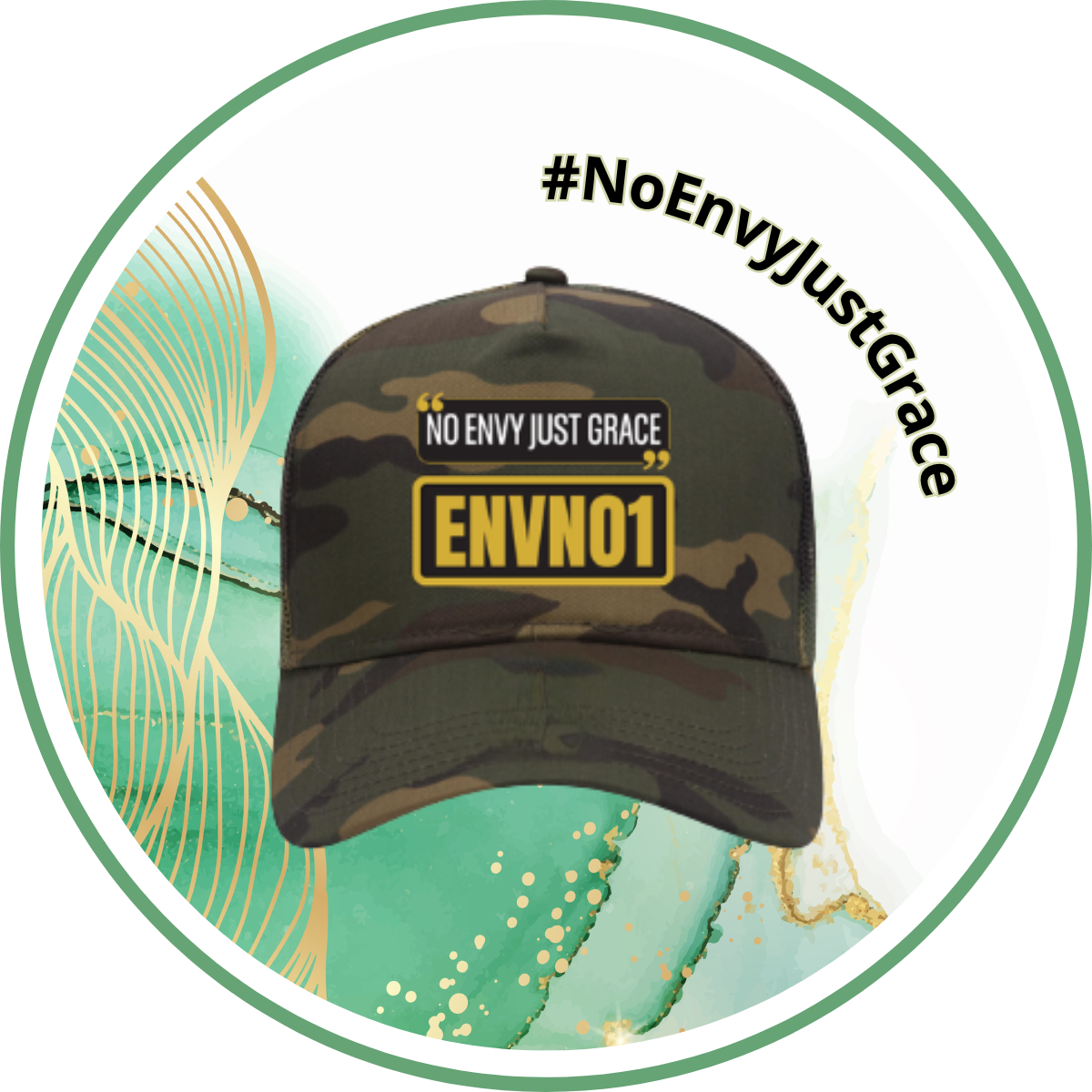 “No Envy Just Grace” Camo Snapback – Pre-Order (Limited Release)