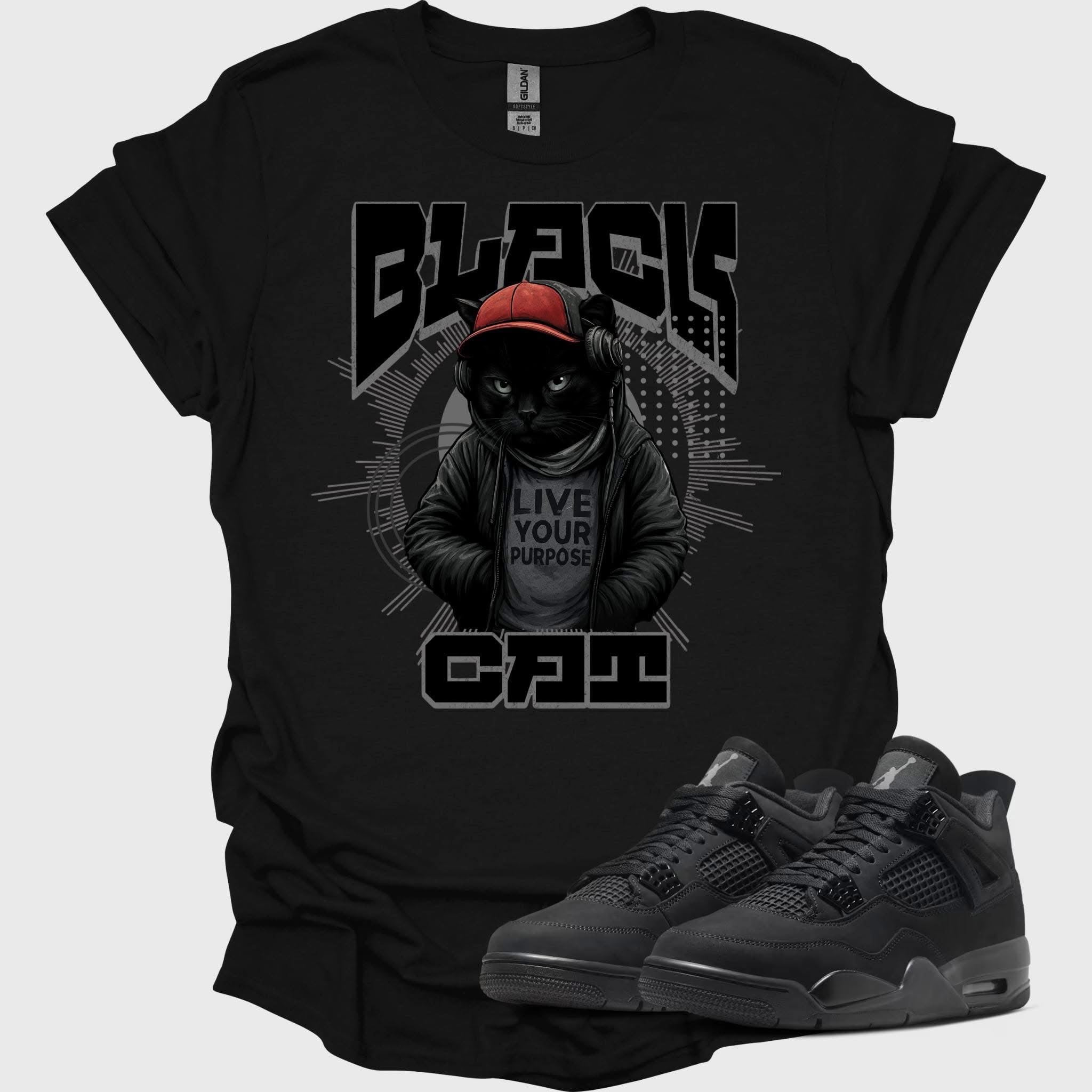 🖤 Black Cat Sneaker Match Tee
