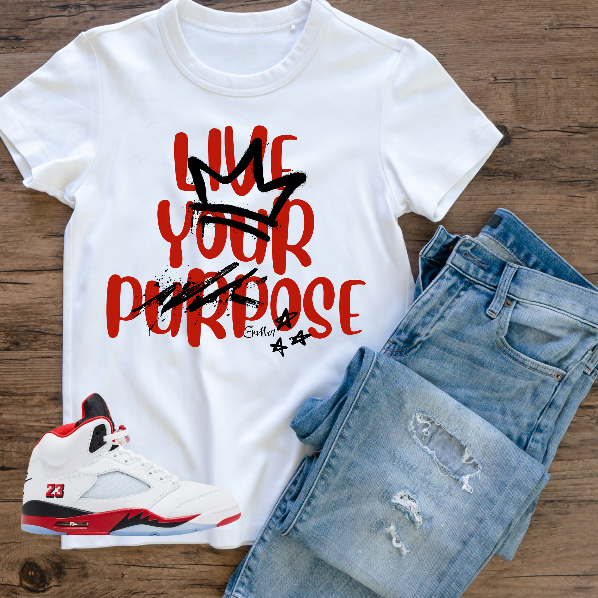 🔥 Live Your Purpose – Remix Tee (Fire Red Edition)