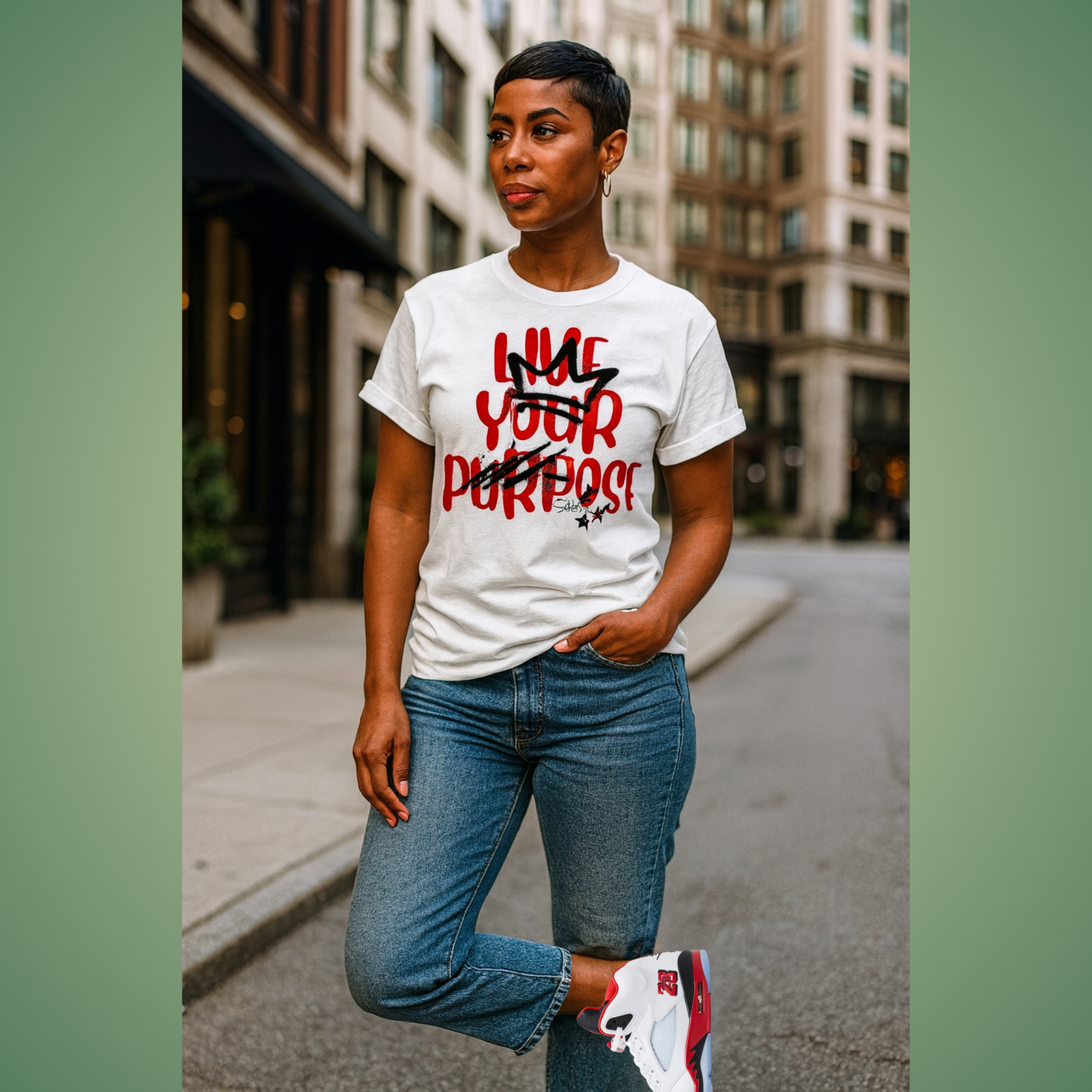 🔥 Live Your Purpose – Remix Tee (Fire Red Edition)