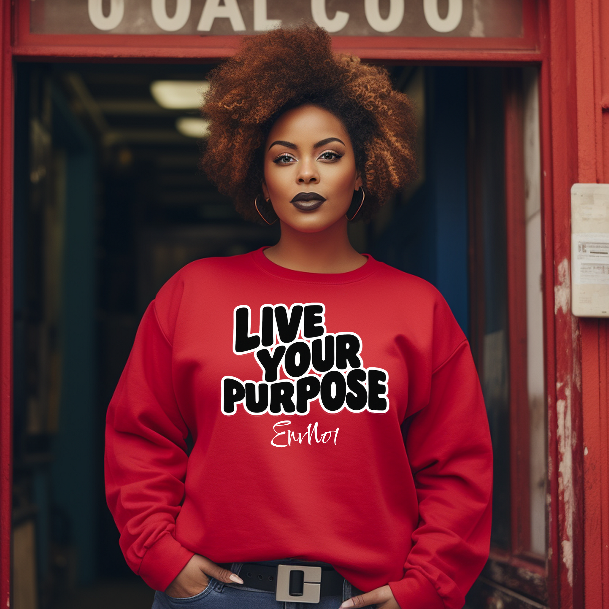 LIVE YOUR PURPOSE - PUFF Crewneck